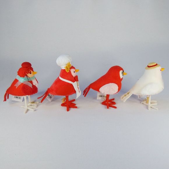 2023 Set of 4 Target Spritz Featherly Friends Valentine's Day Felt Birds Jet Avi - Picture 7 of 10